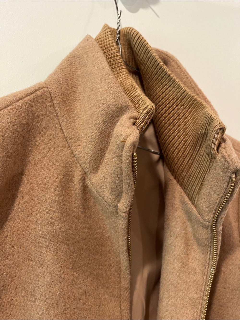 J. Crew Women's Camel Wool Blend Zip-Front Pea Coat - Picture 3 of 9